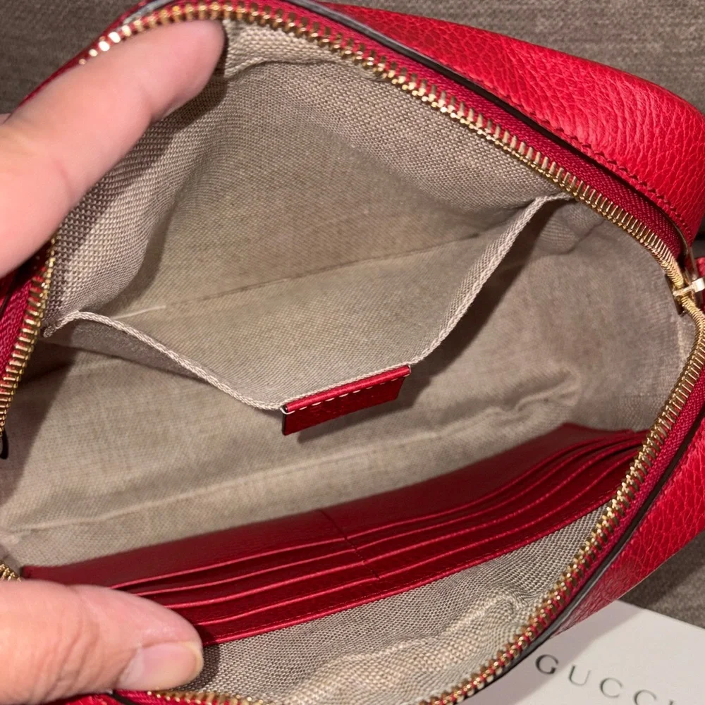 Gucci Bree GG Canvas Camera Crossbody Bag Authentic